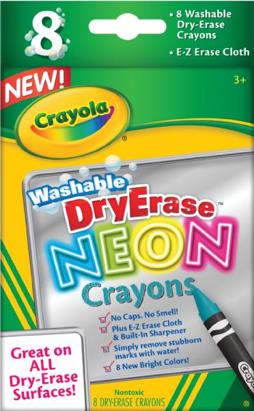 CRAYOLA Crayolas Neon Drye-Erase Lavables 8 Colores Ref. 8654
